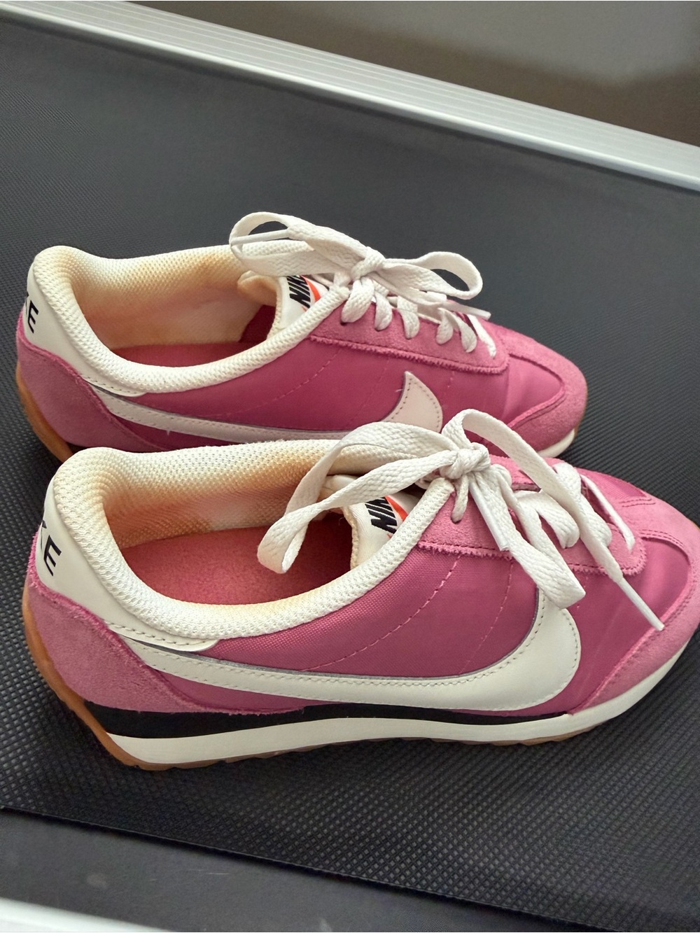 Nike Women's Pink and Cream Retro Runner Sneakers - Picture 3 of 6